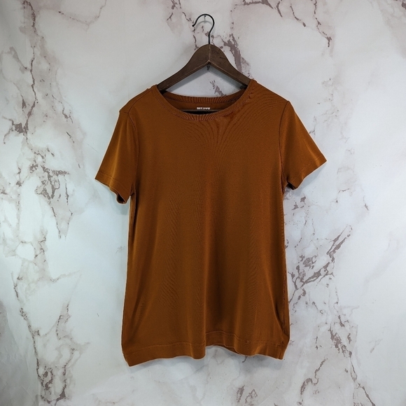 Duluth T Shirt Women Small Orange Brown Tee Crew Neck Trading Co Short Sleeve - Picture 1 of 12
